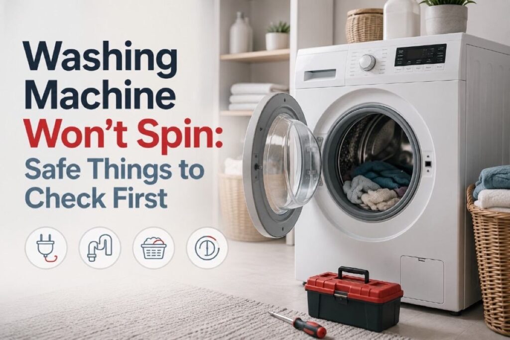 Washer Won’t Spin: Safe Things to Check First